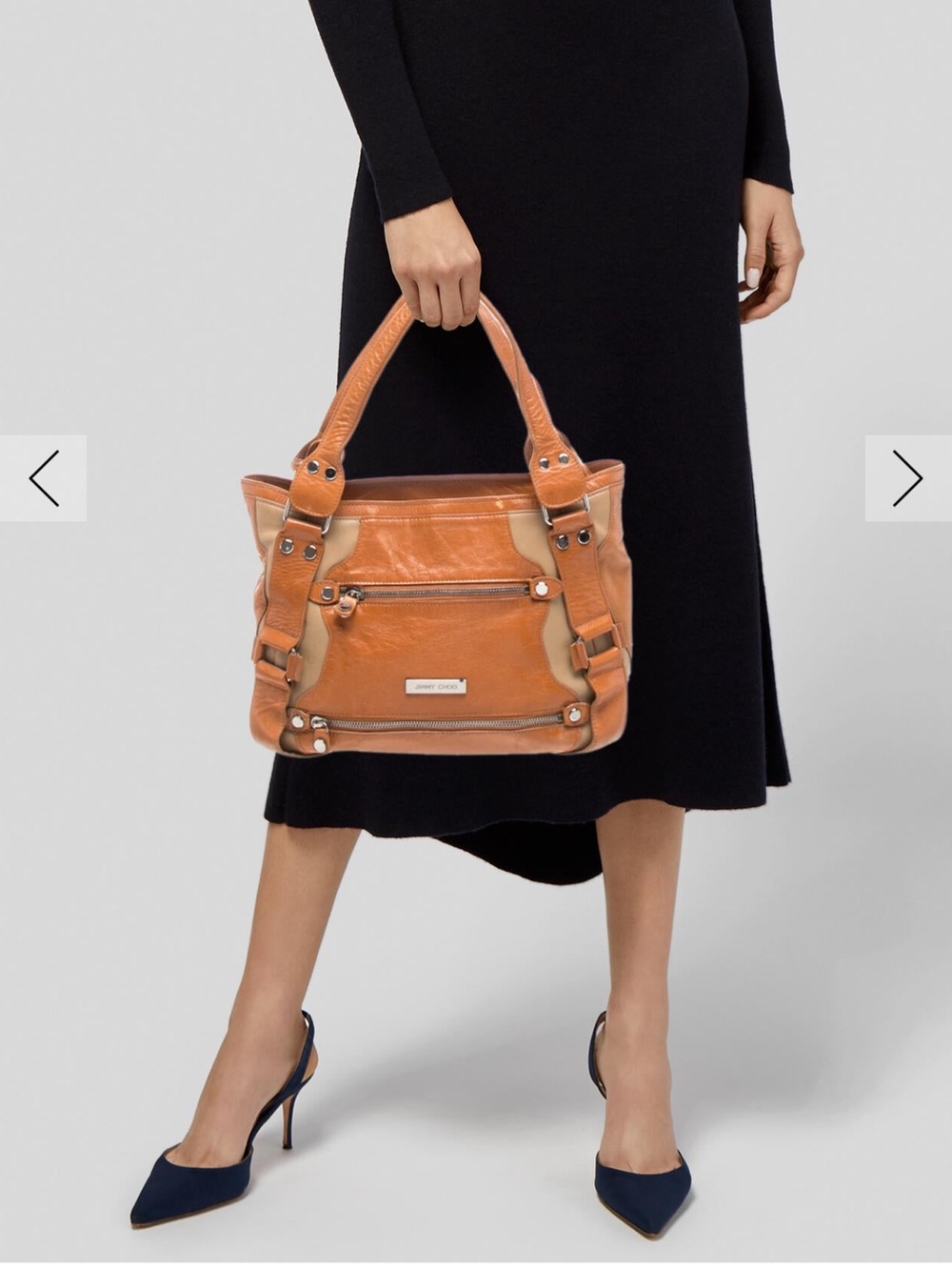 Jimmy Choo Orange Leather Shoulder Bag